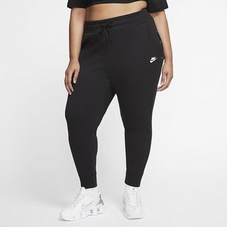 Pantaloni Nike Sportswear Tech Fleece Plus Size Dama Negrii Albi | CDKJ-37589